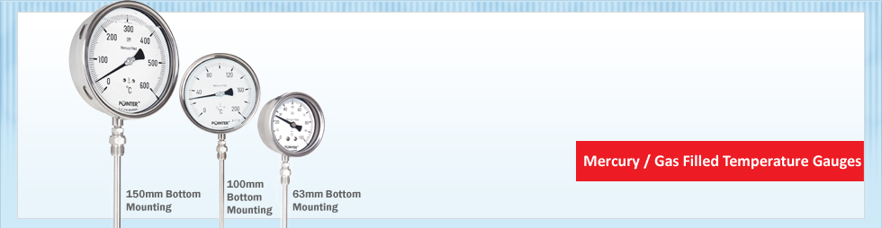 Mercury / Gas Filled Temperature Gauge